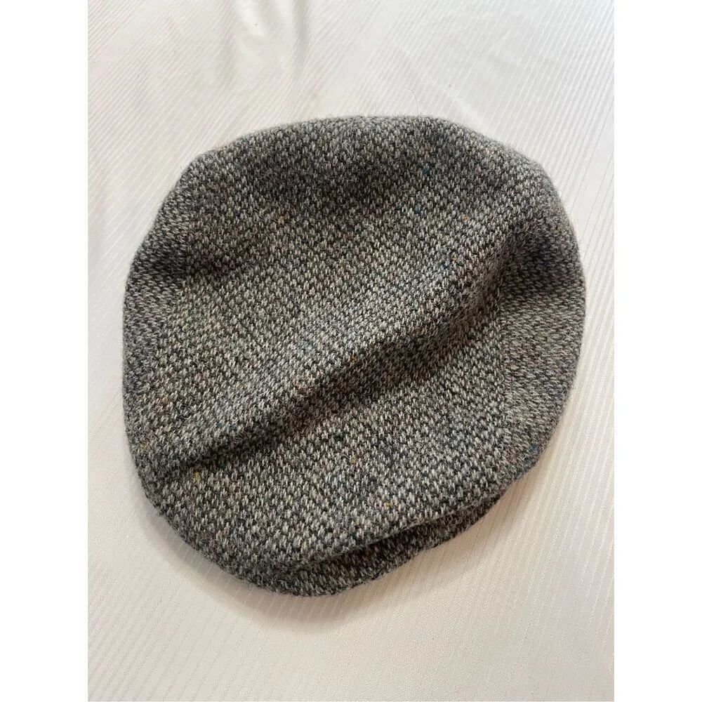 Harris Tweed Grey Herringbone Tweed Hat Size Medium